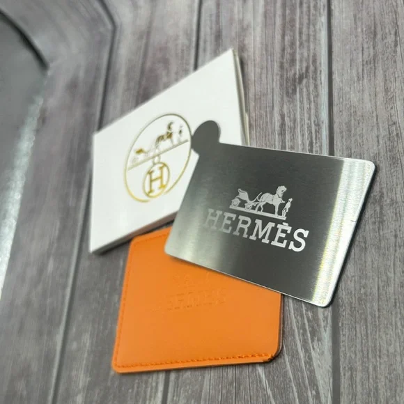NIB HERMES Mirror in Logo Case/ Card Holder Orange GWP Gift - Picture 2 of 11